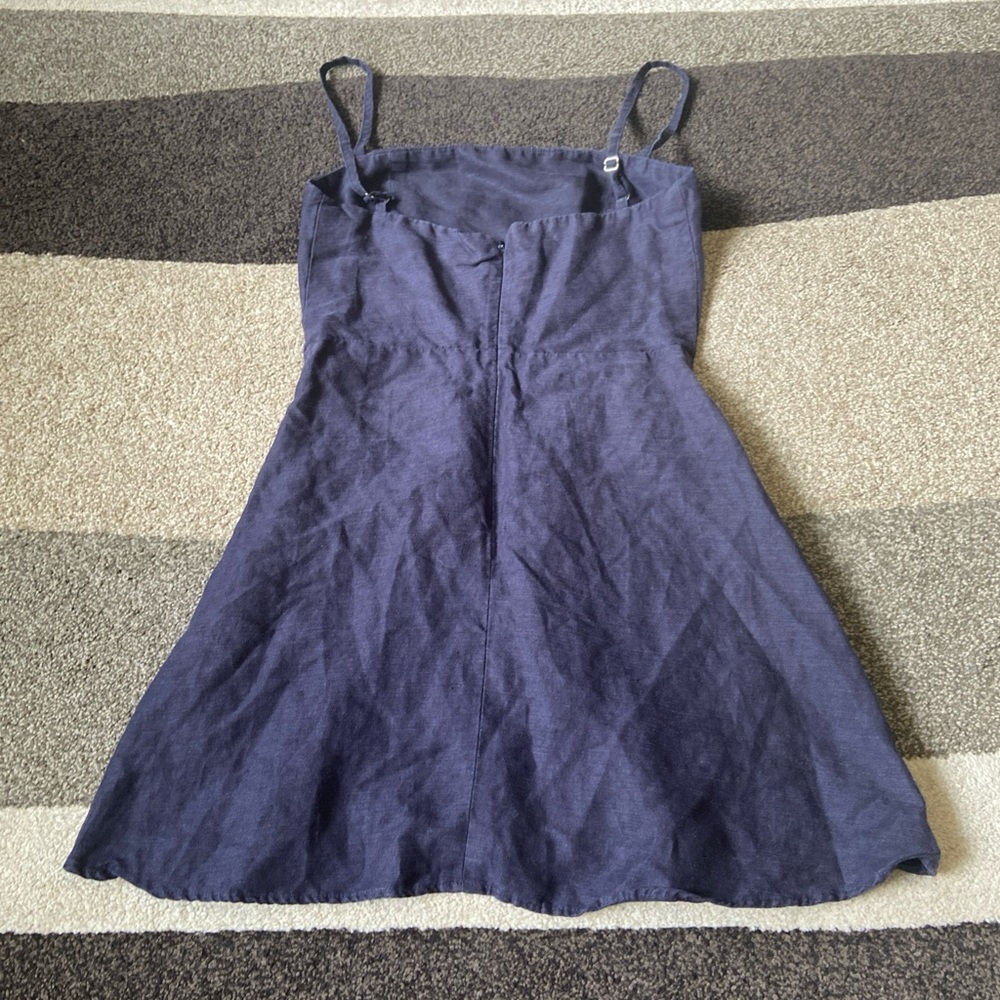 Reformation Blue Linen Blend Mini Tank Dress sz 2 - Picture 9 of 9